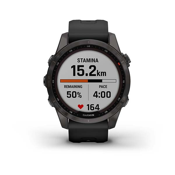 Montre Garmin fenix 7S PRO Sapphire Solar, Titan Carbon Gray DLC/ Black
