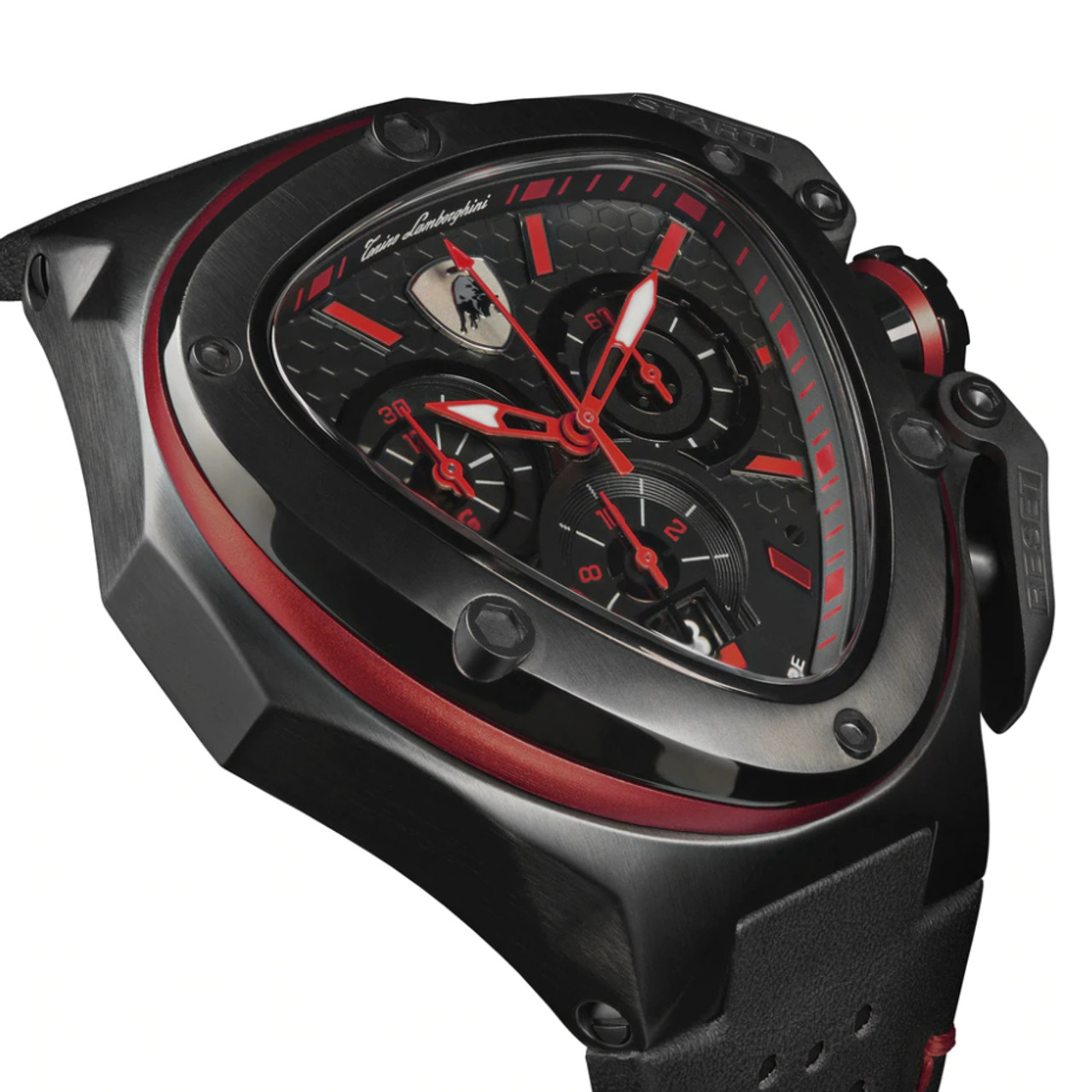 Tonino Lamborghini 腕時計 赤黒 ステンレス Tonino Lamborghini Spyder X Red Quartz Watch, 53 mm