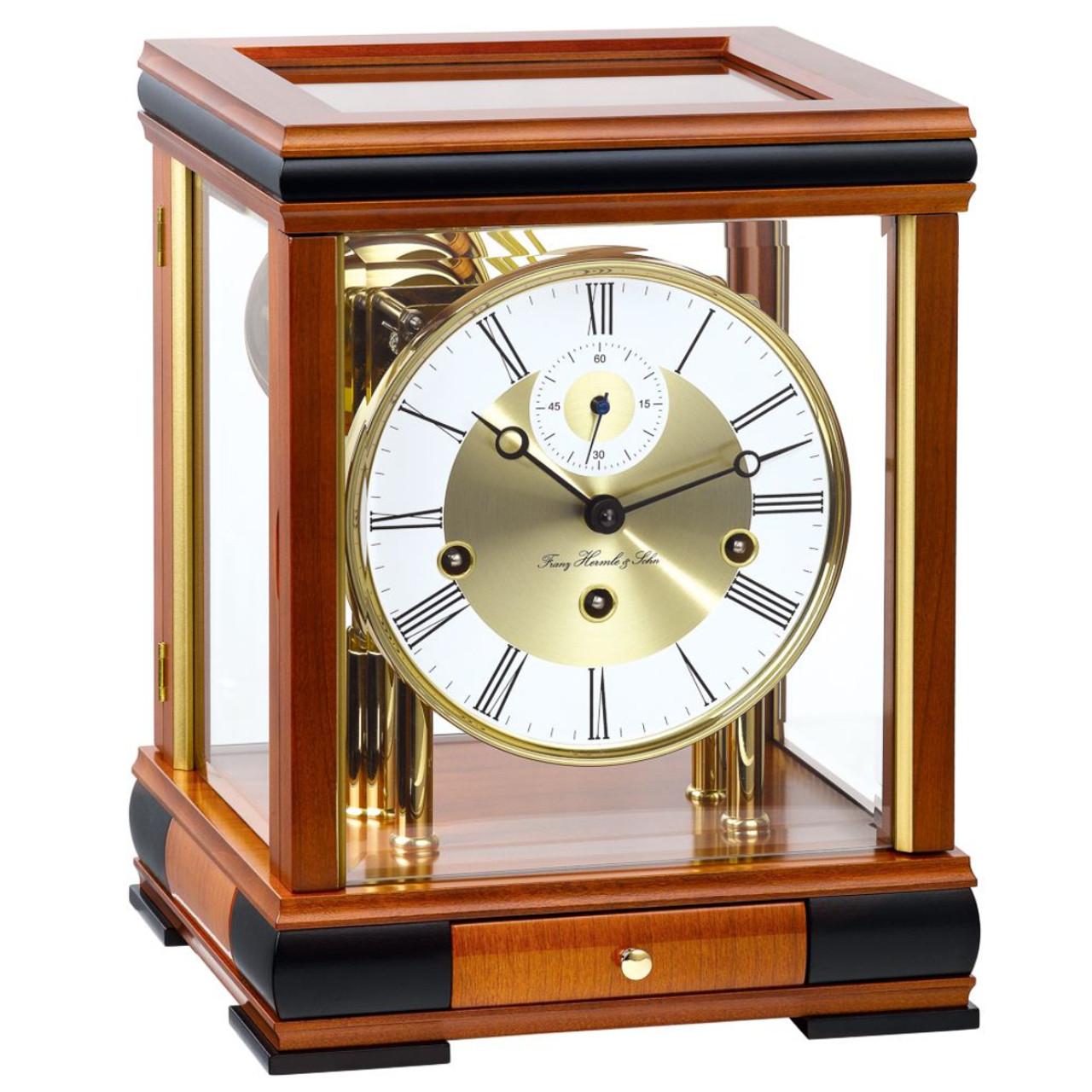 Hermle Table Clock Westminster Cherrywood Cube 22998-160352