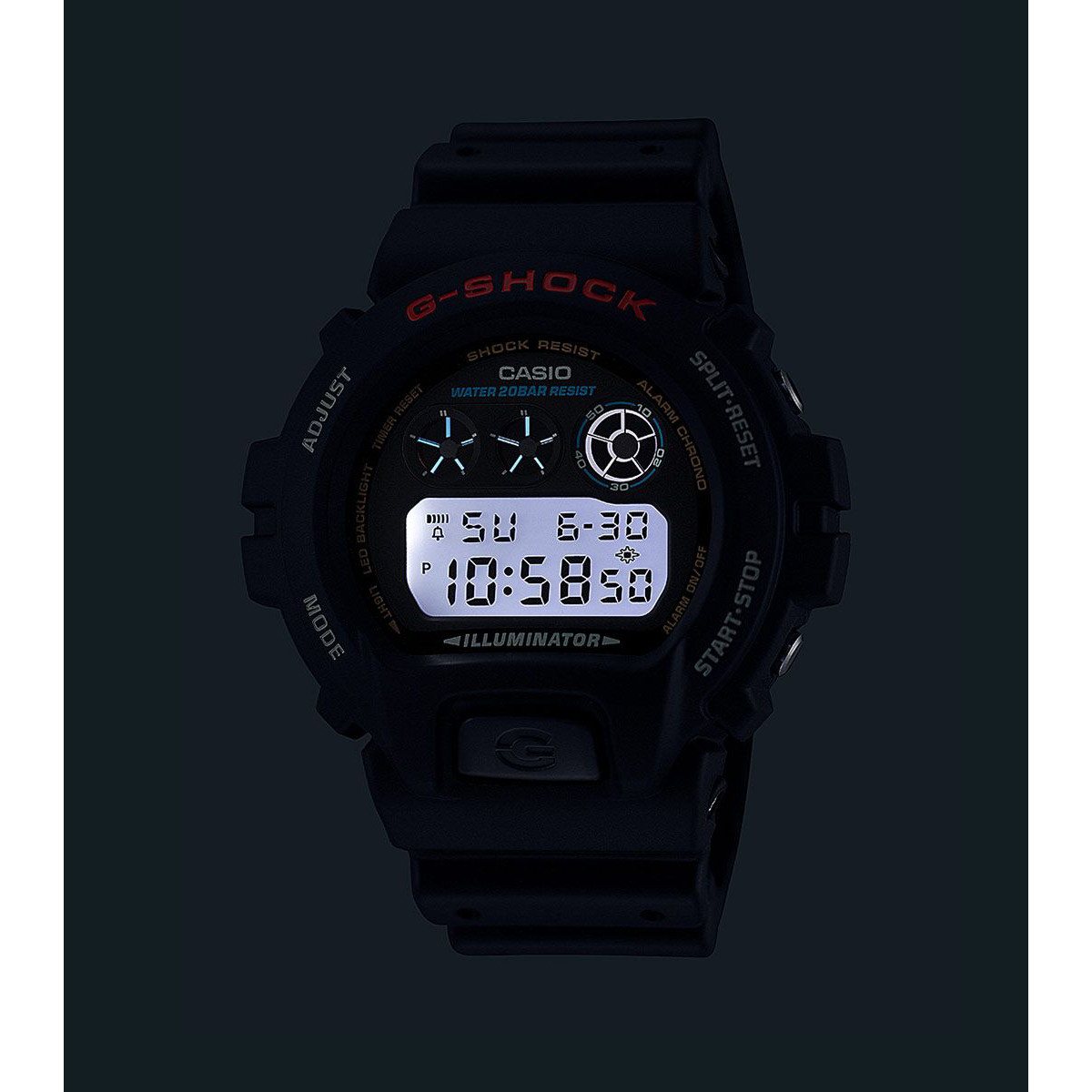 Casio G-Shock Men's Carbon Stopwatch LED Watch DW-6900U-1ER