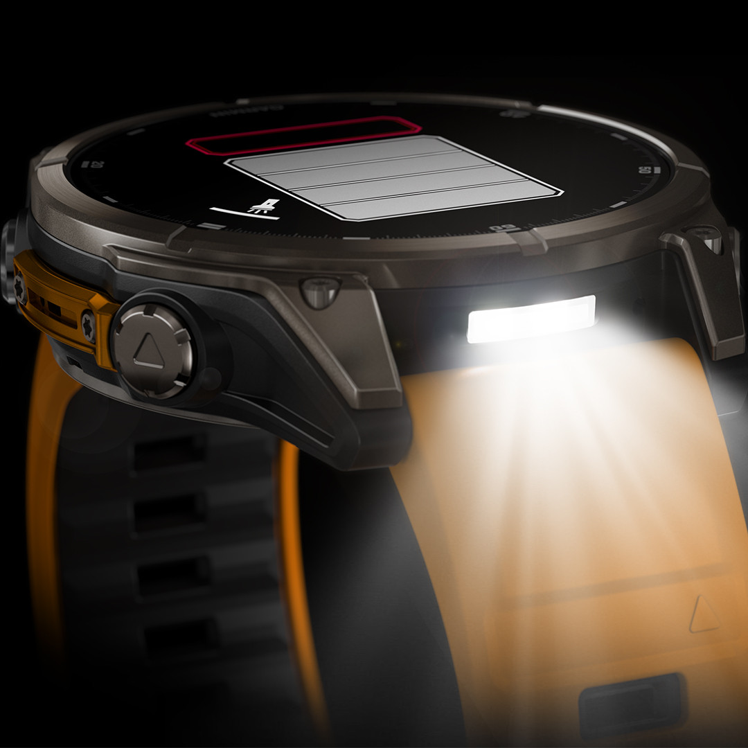 Garmin Fenix 8 Sapphire Titanium Watch AMOLED 47mm Orange Spark
