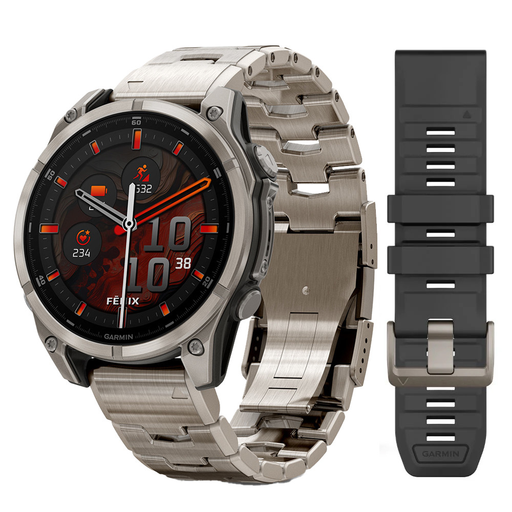 Garmin Fenix 8 Sapphire Titanium Watch AMOLED 47mm Vented Titanium