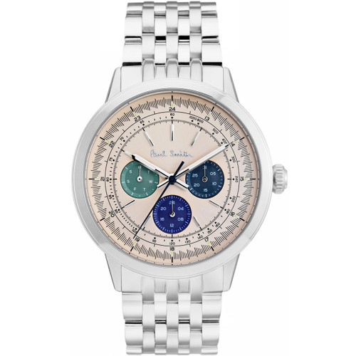 Paul Smith Precision Men's Chronograph Ivory Dial Silver Bracelet Watch P10004