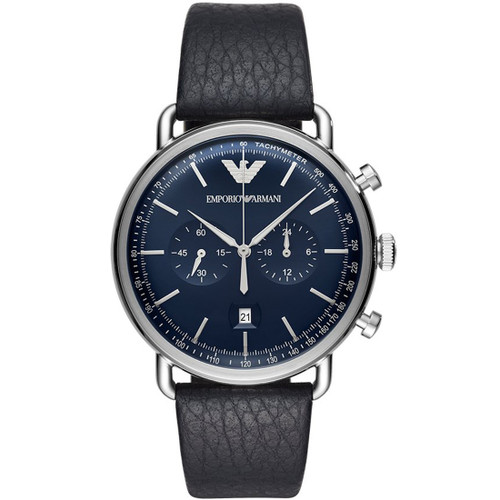 emporio armani watch men's leather strap