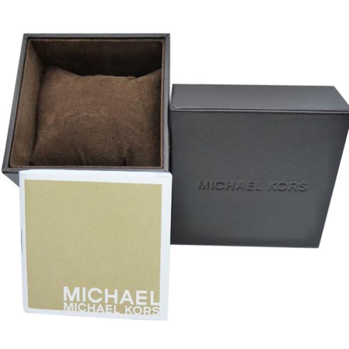 Michael Kors Gold PVD Case Leather Strap Watch MK2528