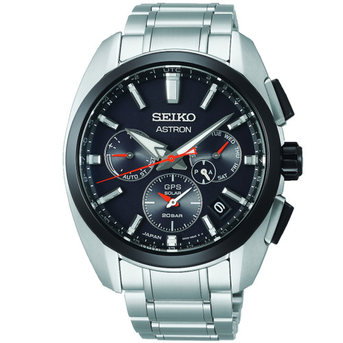 Seiko Astron GPS Global Active TI Solar Titanium Sapphire Black Watch SSH103J1