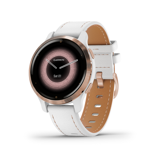Garmin Venu 2S Rose Gold GPS Touchscreen Black Silicone Strap Smartwatch 010-02429-23