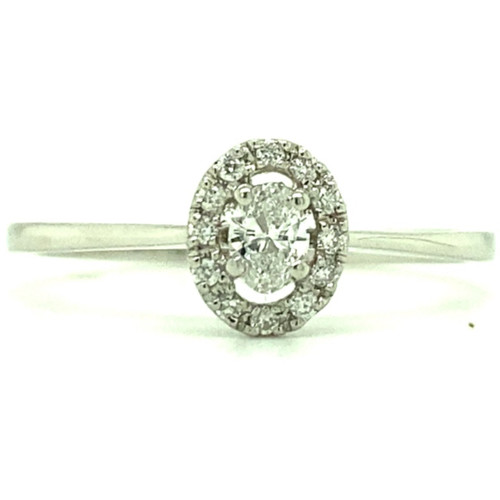 Fine Jewellery Platinum and 0.18ct Diamond Halo Engagement Dress Ring 01-36-004