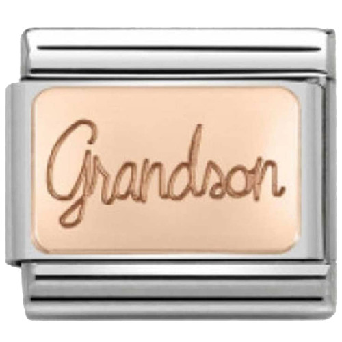 Nomination 9k Rose Gold Grandson Charm 