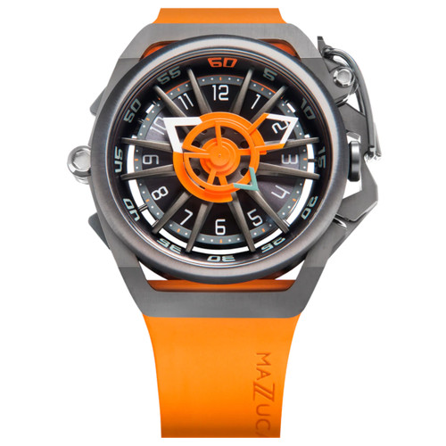 Mazzucato Reversible Rim Sport Orange Chronograph Watch 05-OR5555