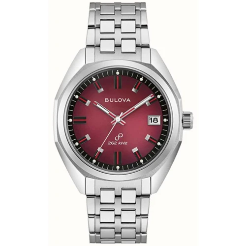 Bulova Jet Star Red Dial Sapphire Bracelet Watch 96B401