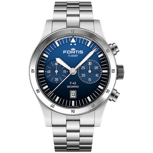 Fortis Flieger F-43 Bicompax Original Bracelet Watch F4240004