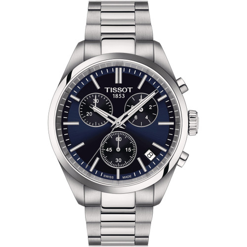 Tissot PR 100 Chronograph Watch | 40mm | Swiss Quartz | Blue Tissot PR 100 Chronograph Watch | 40mm | Swiss Quartz | Blue