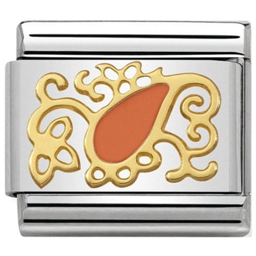 Nomination Ladies Composable Classic Cashmere 18K Gold Orange Enamel Drop Charm 030281/26