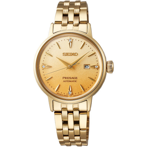 Seiko Presage Cocktail Time Watch | 4 Diamonds | 30mm | Automatic | Gold Seiko Presage Cocktail Time Watch | 4 Diamonds | 30mm | Automatic | Gold