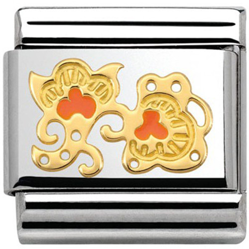 Nomination Ladies Composable Classic Cashmere 18K Gold Orange Enamel Flower Buds Charm 030281/19
