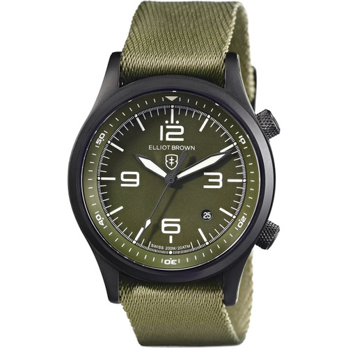 Elliot Brown Canford Watch | 44mm | Swiss Quartz | Green | Green Strap