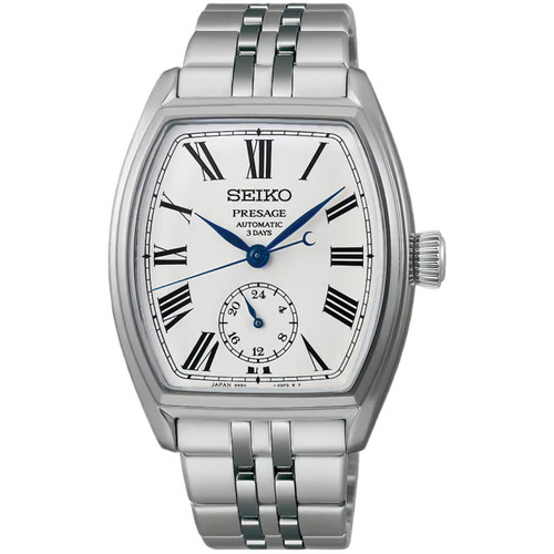 Seiko Presage Classic Enamel Tonneau Watch | 36mm | Automatic | White