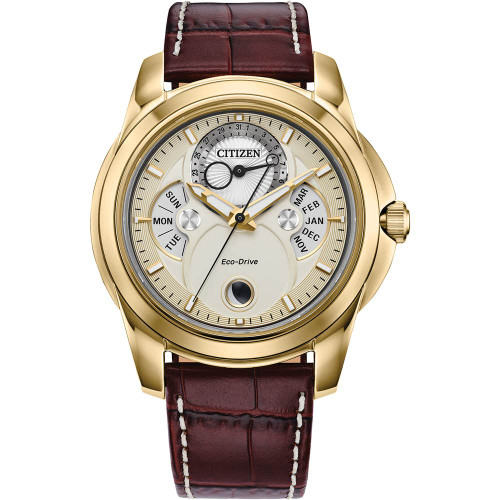 Citizen Calendrier Moonphase Watch | 42mm | Eco-Drive | Champagne