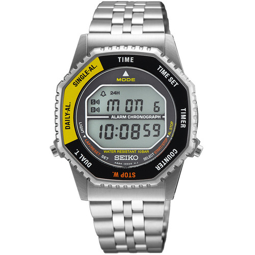 Seiko Rotocall 1980s A829 Reissue Watch |  37mm | Digital Quartz | Black & Yellow