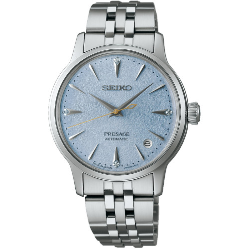 Seiko Presage Diamond Cocktail Time Watch | 4 Diamonds | 34mm | Automatic | Frozen Skydiving