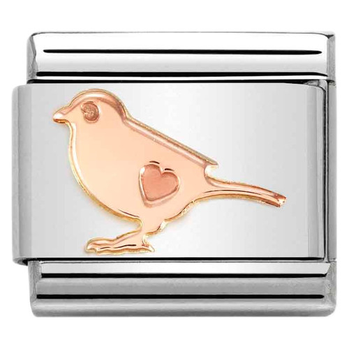 Nomination Composable Classic Symbols Charm | Stainless-steel | 9K Rose Gold | Little Bird