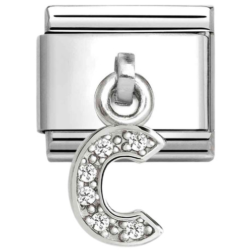 Nomination Composable Classic Letters CZ Charm | Stainless-steel | Silver | C