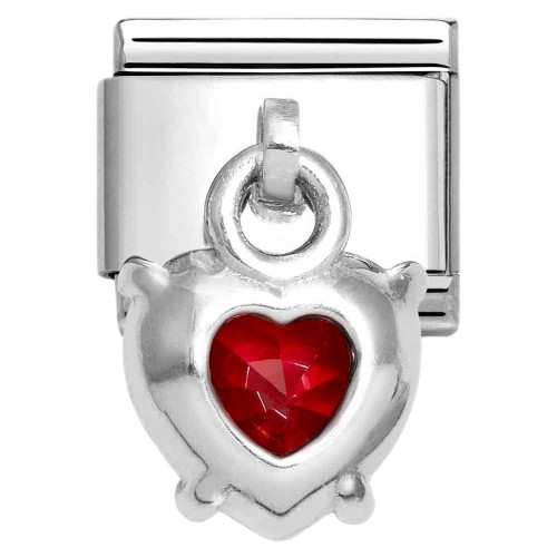 Nomination Composable Classic Charm | CZ Red Heart |Silver