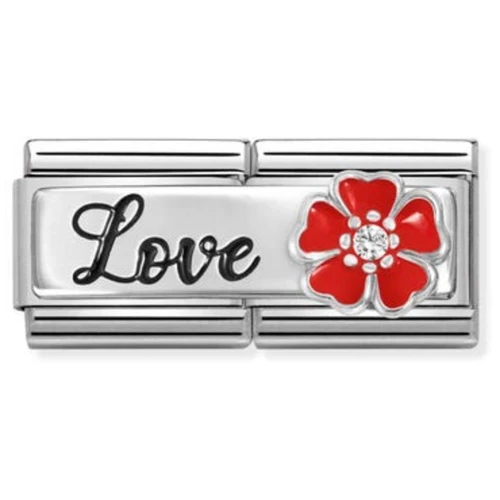 Nomination Composable Classic Charm | Love With Flower | Sterling Silver | Cubic Zirconia