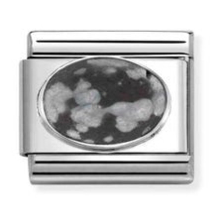 Nomination Composable Classic Charm | Mat Obsidian | Sterling Silver