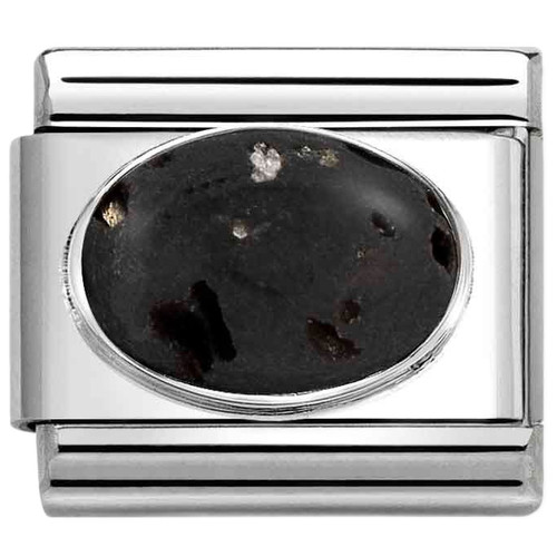 Nomination Composable Classic Charm | Stainless-steel | Sterling Silver | Lava Stone