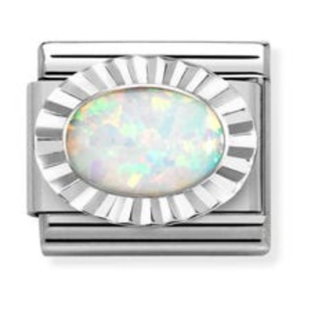 Nomination Composable Classic Charm | Oval White Opal | Sterling Silver