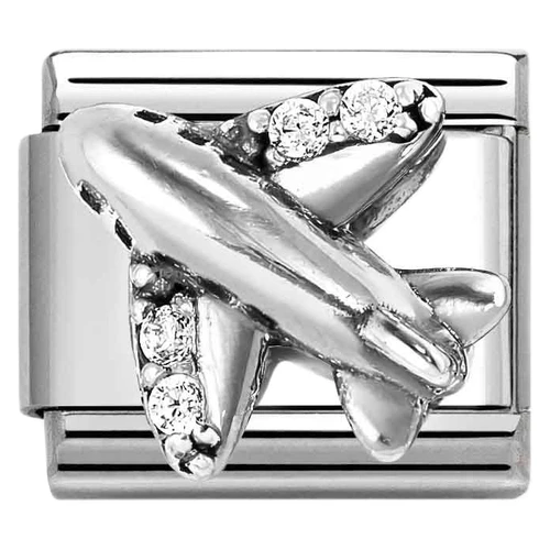 Nomination Composable Classic ZODIAC Charm | Stainless-steel | Silver | Airplane