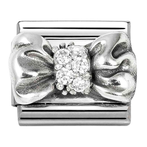 Nomination Composable Classic Charm | CZ Bow White | Sterling Silver