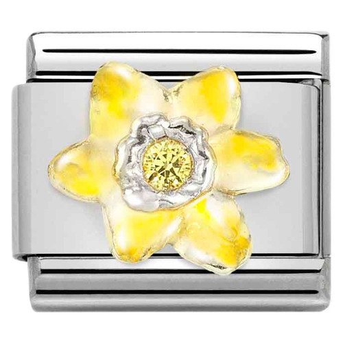Nomination Composable Classic SYMBOLS CZ Charm | Stainless-steel | Silver | Narcissus Yellow