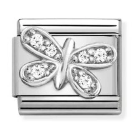 Nomination Composable Classic Charm | White Butterfly | Sterling Silver | Cubic Zirconia