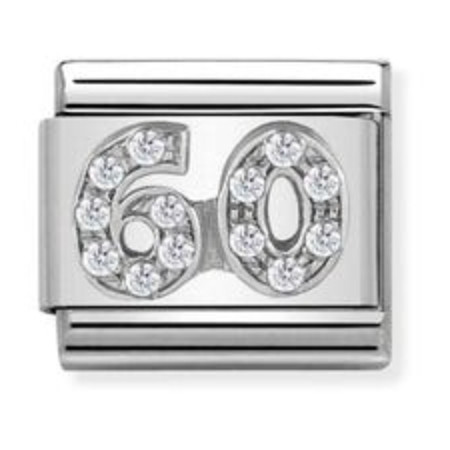 Nomination Composable Classic Charm | Number 60 | Sterling Silver | Cubic Zirconia