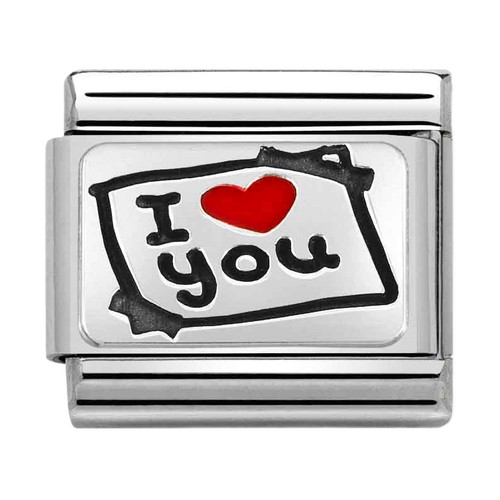 Nomination Composable Classic Charm | I Love You Card | Sterling Silver