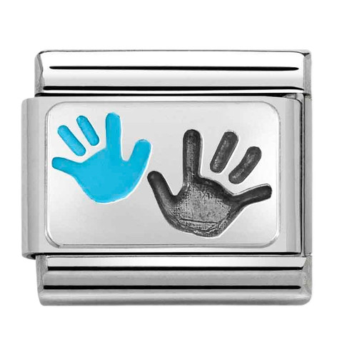 Nomination Composable Classic Charm | Hands Son and Parent | Sterling Silver