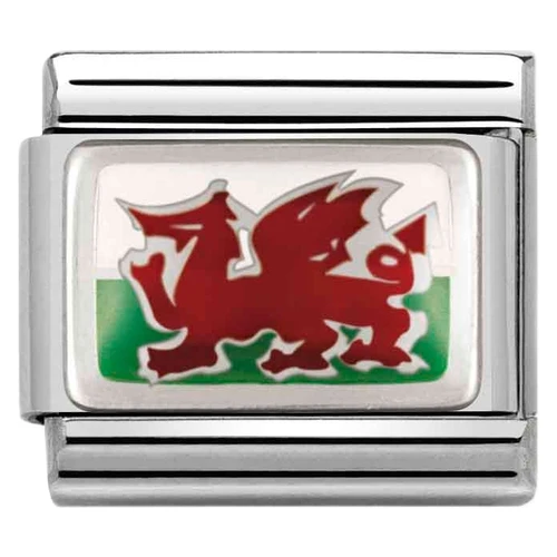 Nomination Composable Classic FLAGS Charm | Silver | Wales