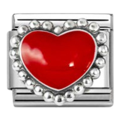 Nomination Composable Classic Charm | Red Raised Heart | Sterling Silver
