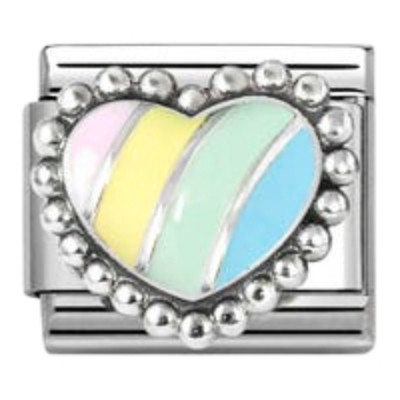 Nomination Composable Classic Charm | Multicolour Raised Heart | Sterling Silver