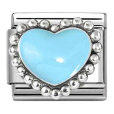 Nomination Composable Classic Charm | Blue Raised Heart | Sterling Silver
