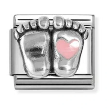 Nomination Composable Classic Charm | Pink Rounded Feet | Sterling Silver