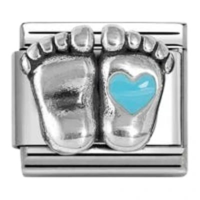 Nomination Composable Classic Charm | Light Blue Rounded Feet | Sterling Silver