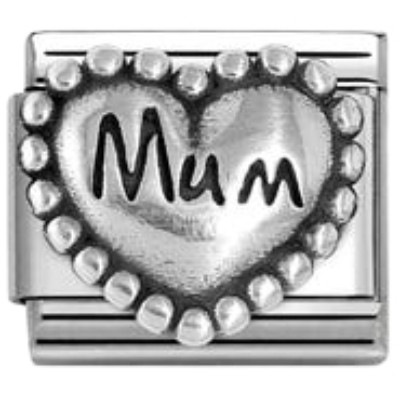 Nomination Composable Classic Charm | Heart With Dots Mum | Sterling Silver