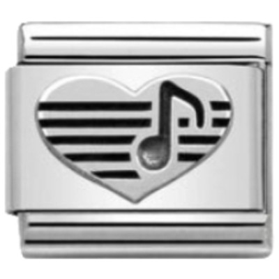 Nomination Composable Classic Charm | Heart With Musical Note | Sterling Silver