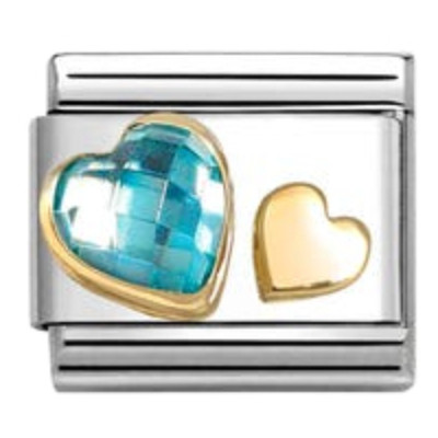 Nomination Composable Classic Charm | Gold Light Blue Heart