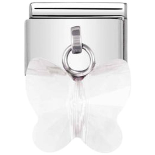 Nomination Composable Classic BUTTERFLY Charm | Stainless-steel | White Cubic Zirconia | White Butterfly