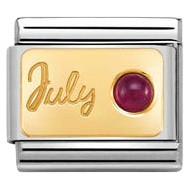 Nomination Composable Classic Month Charm | Gold July Ruby